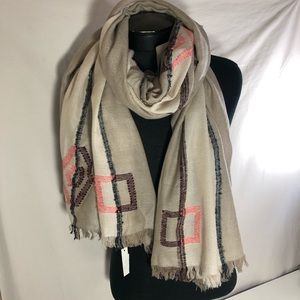 **Madewell Wool Blend Textured Geo Fringe Scarf